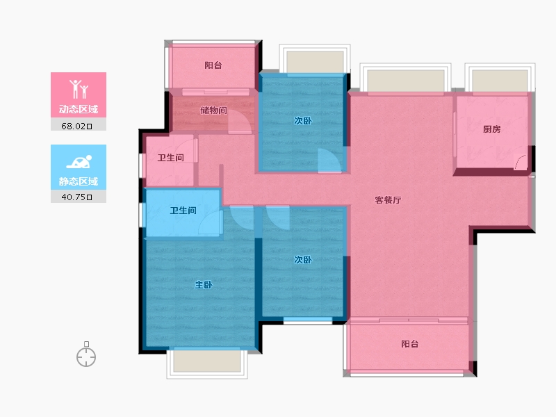 云南省-曲靖市-云溪白鹭-138.00-户型库-动静分区