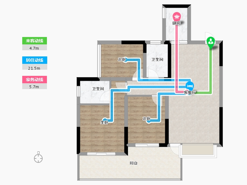 广西壮族自治区-桂林市-信昌湘皋雅苑-90.60-户型库-动静线