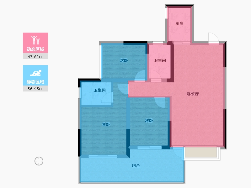 广西壮族自治区-桂林市-信昌湘皋雅苑-90.60-户型库-动静分区