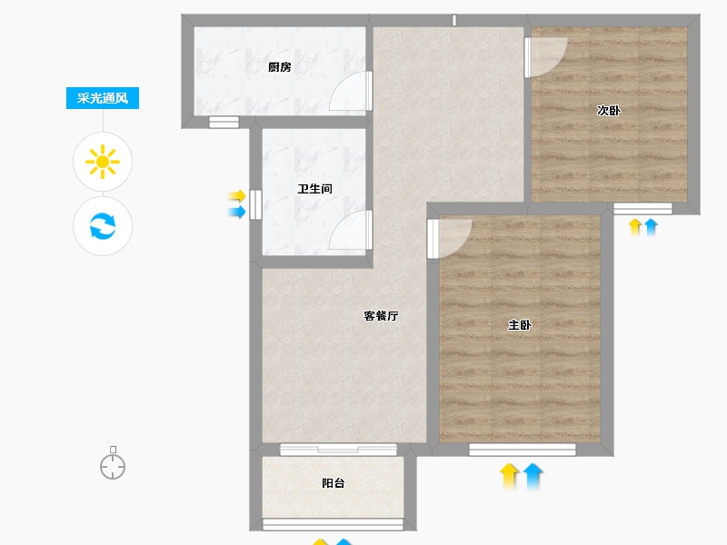 河北省-保定市-卓悦城-64.85-户型库-采光通风