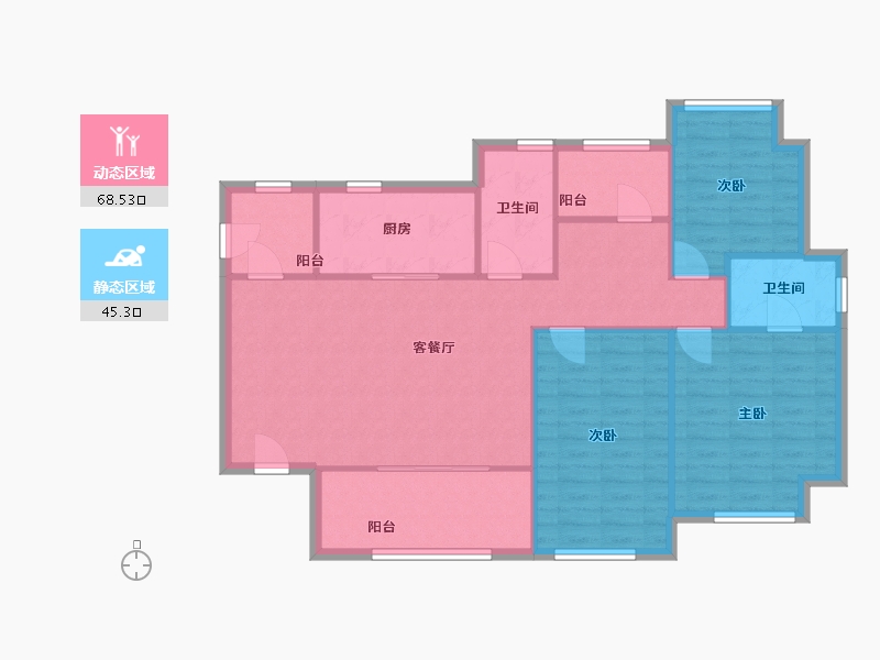 重庆-重庆市-星澜汇-104.00-户型库-动静分区