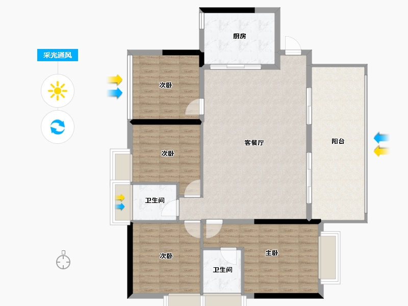 广西壮族自治区-桂林市-信昌湘皋雅苑-123.50-户型库-采光通风