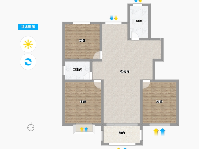 河南省-商丘市-和谐·北大花园-109.99-户型库-采光通风