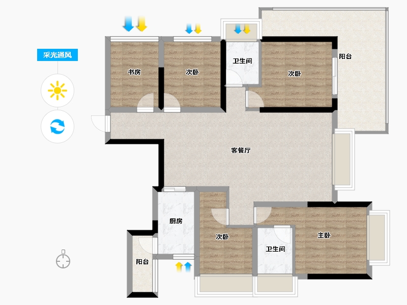 广西壮族自治区-桂林市-信昌湘皋雅苑-119.51-户型库-采光通风