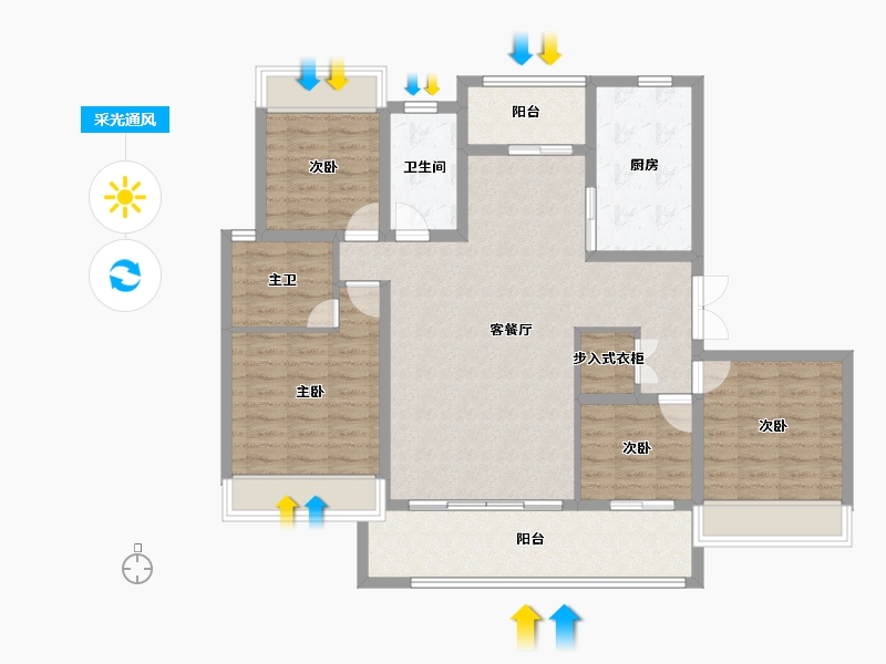 贵州省-黔南布依族苗族自治州-涟江华庭-114.01-户型库-采光通风