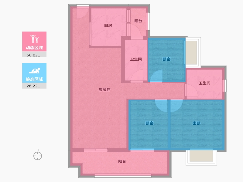 广东省-江门市-敏捷翡翠华府-75.68-户型库-动静分区