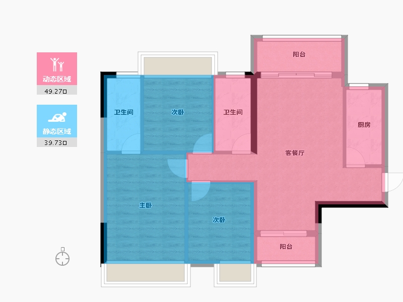 广西壮族自治区-桂林市-宁铁叠彩佳园-80.14-户型库-动静分区