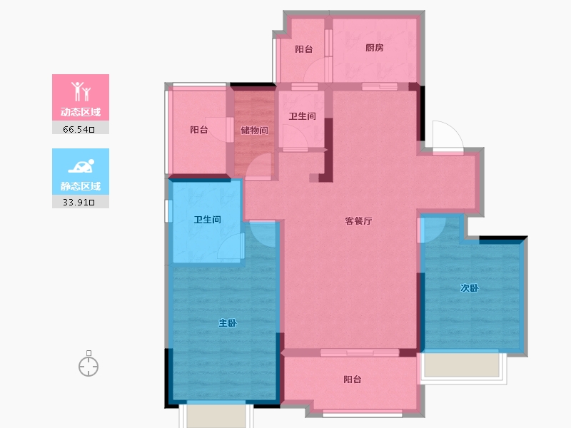 四川省-成都市-新城悦隽盛世-88.66-户型库-动静分区