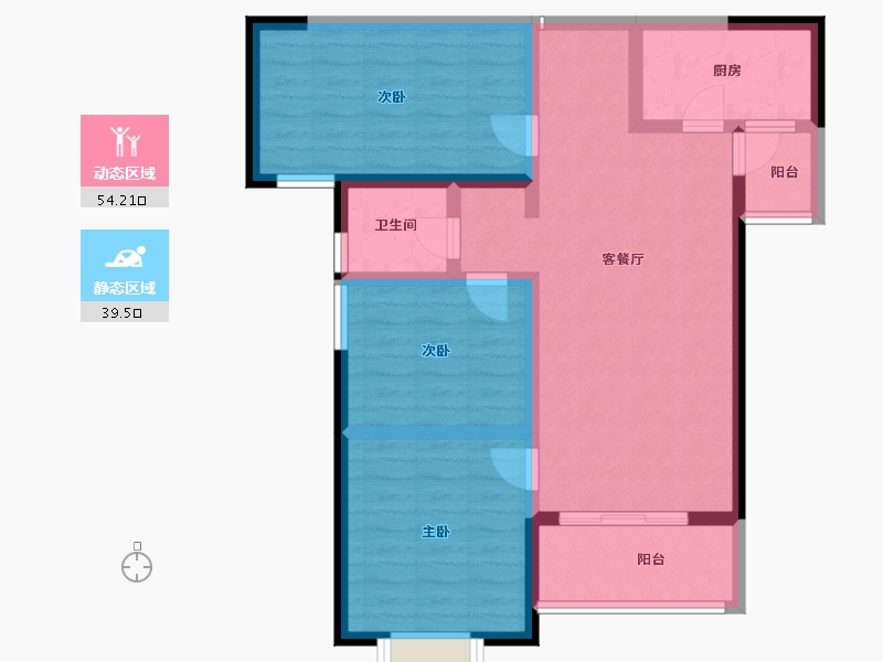 湖北省-宜昌市-兴润兴公馆-83.01-户型库-动静分区