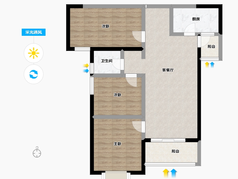 湖北省-宜昌市-兴润兴公馆-83.01-户型库-采光通风