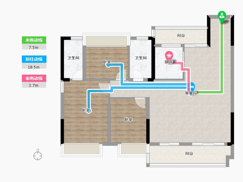 河南省-南阳市-金融街荣府-106.71-户型库-动静线