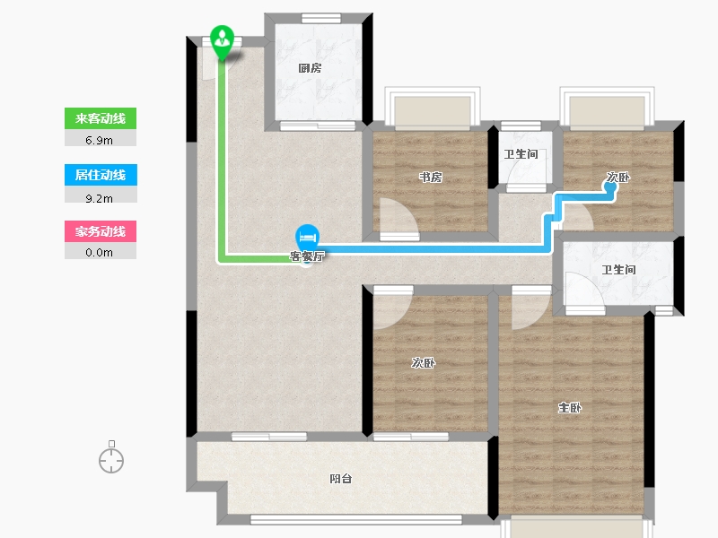 湖北省-孝感市-金港世纪城-109.60-户型库-动静线