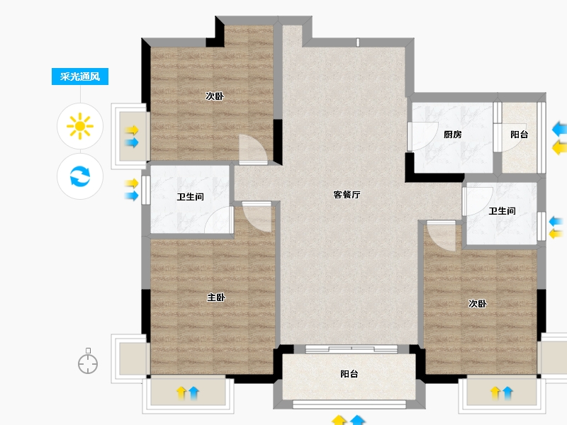 四川省-成都市-东韵花园-94.00-户型库-采光通风