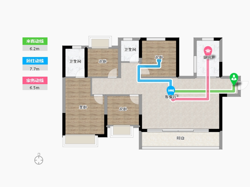 四川省-成都市-华侨城粼港樾府-100.47-户型库-动静线