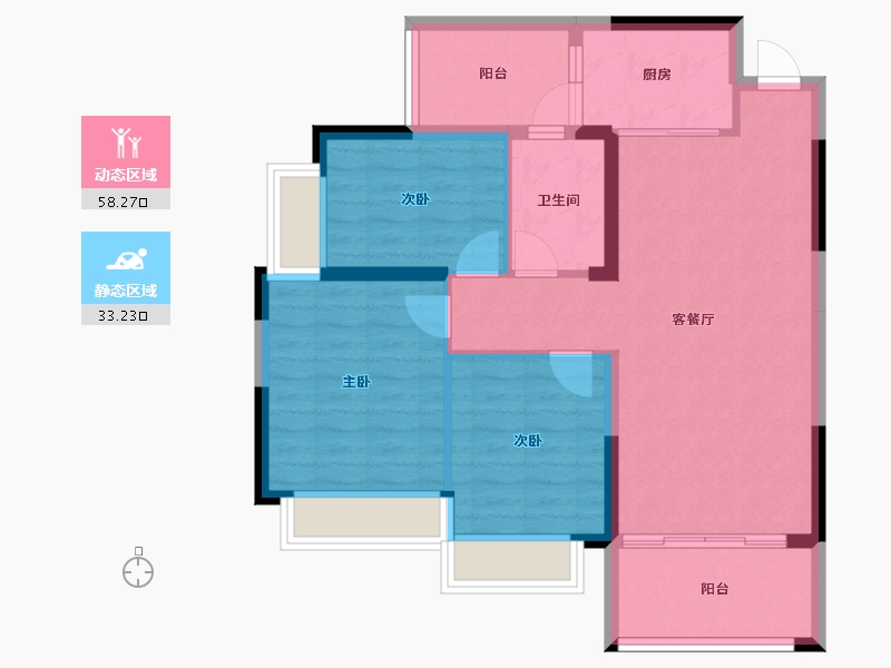 四川省-成都市-成都嘉和世纪城-82.14-户型库-动静分区