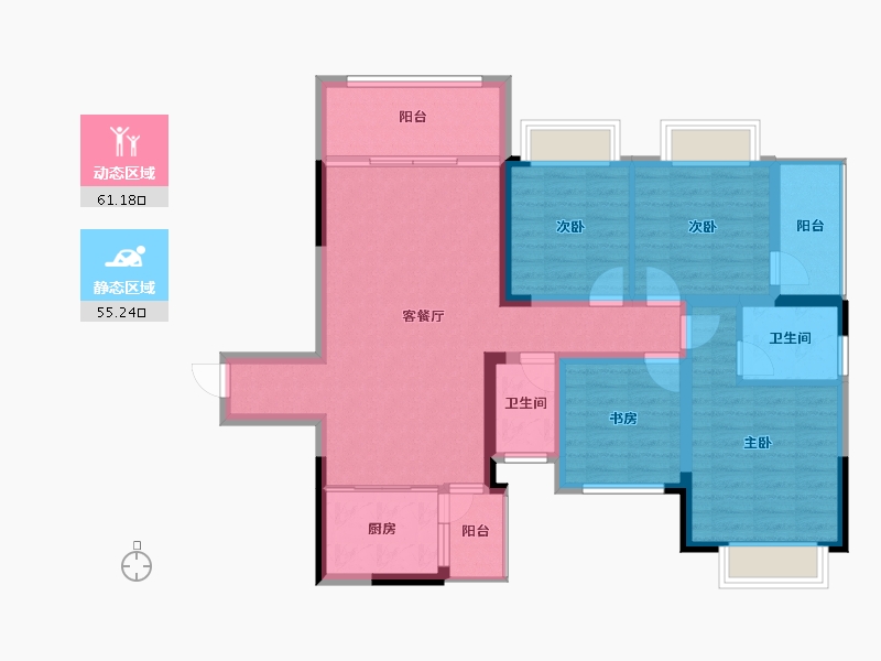 广西壮族自治区-桂林市-兴盛天鹅堡-103.78-户型库-动静分区