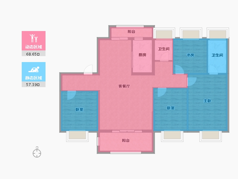 广东省-江门市-恩平碧桂园世纪城-113.97-户型库-动静分区