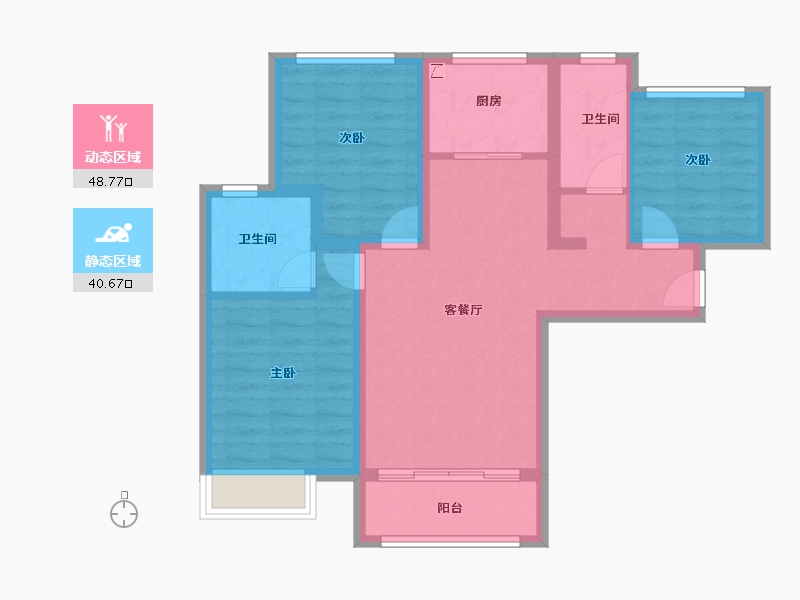 河北省-廊坊市-狮子城丁香园-79.21-户型库-动静分区