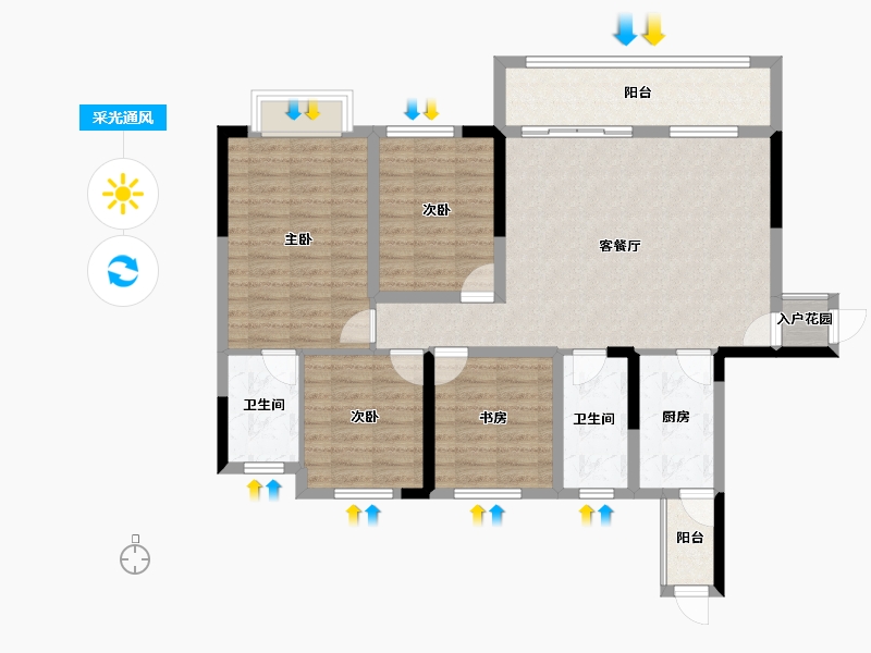 广西壮族自治区-桂林市-兴盛天鹅堡-106.30-户型库-采光通风