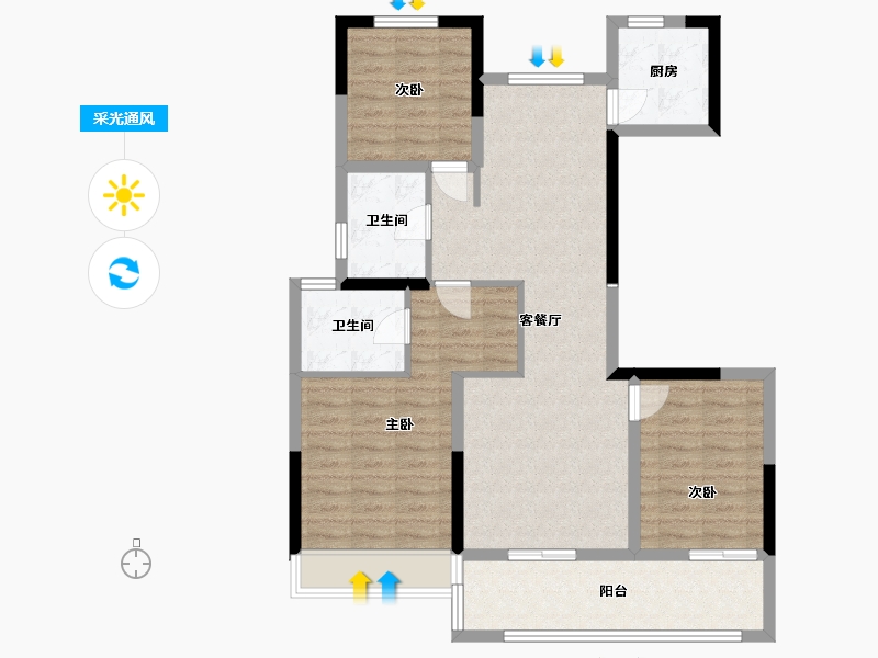 河南省-焦作市-滨和壹号-99.06-户型库-采光通风