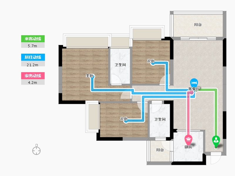 四川省-成都市-成都嘉和世纪城-85.58-户型库-动静线