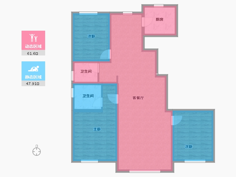 内蒙古自治区-包头市-都市庭苑-98.04-户型库-动静分区