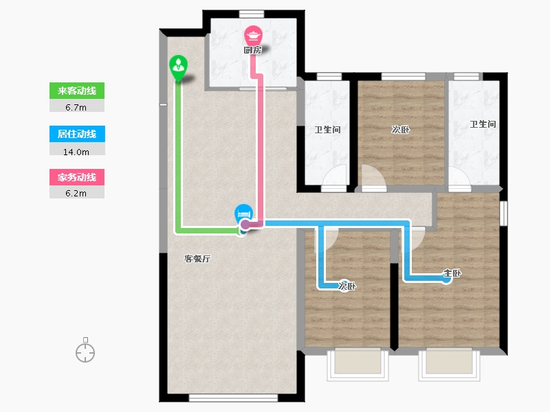 内蒙古自治区-包头市-远洲大都汇-99.68-户型库-动静线