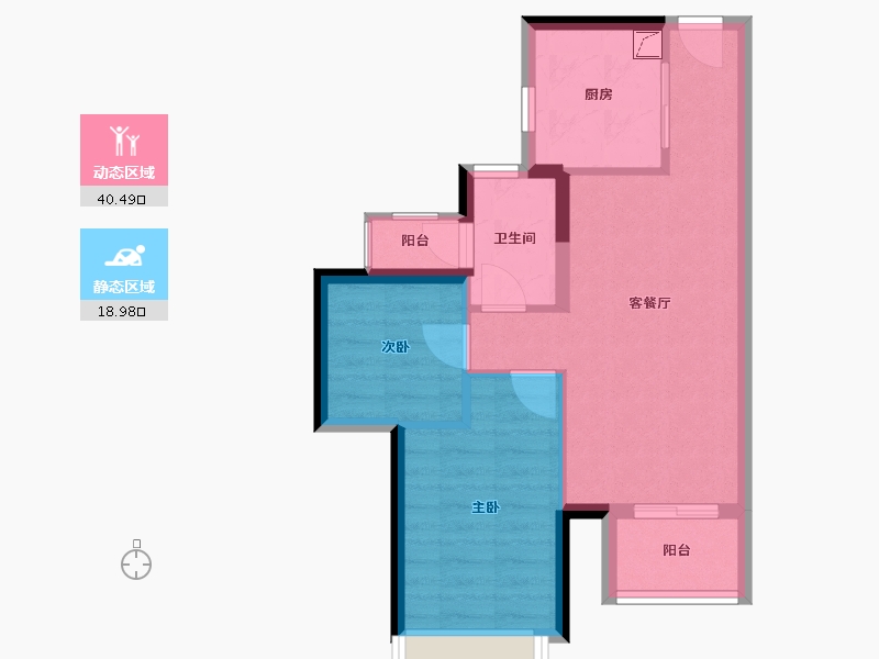 四川省-成都市-禹洲山河峯荟-52.50-户型库-动静分区