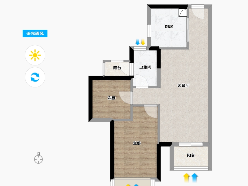 四川省-成都市-禹洲山河峯荟-52.50-户型库-采光通风