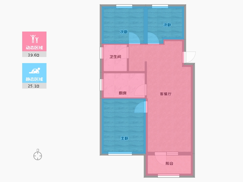 山东省-青岛市-海岸蓝山-62.13-户型库-动静分区