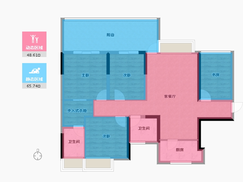 广西壮族自治区-桂林市-信昌湘皋雅苑-102.05-户型库-动静分区