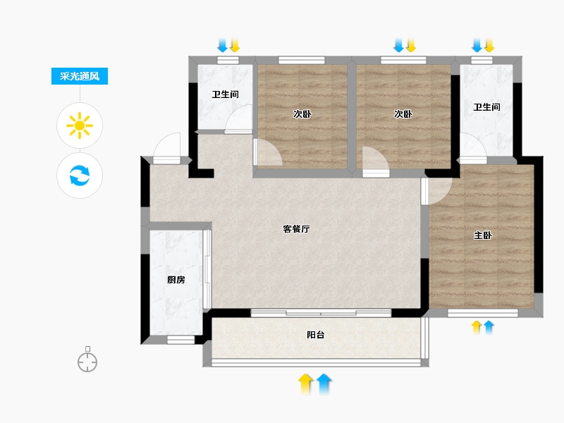 四川省-成都市-新城悦隽盛世-78.27-户型库-采光通风