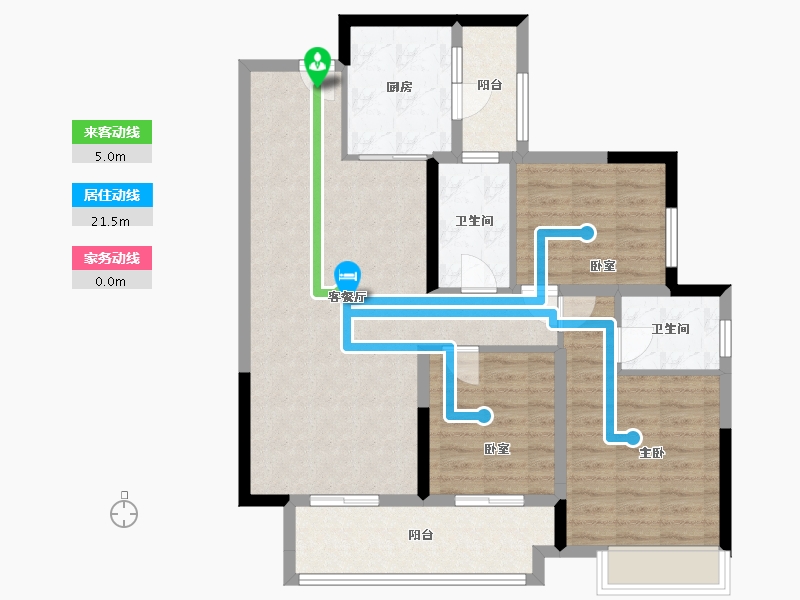 广东省-佛山市-中海云麓公馆-98.00-户型库-动静线