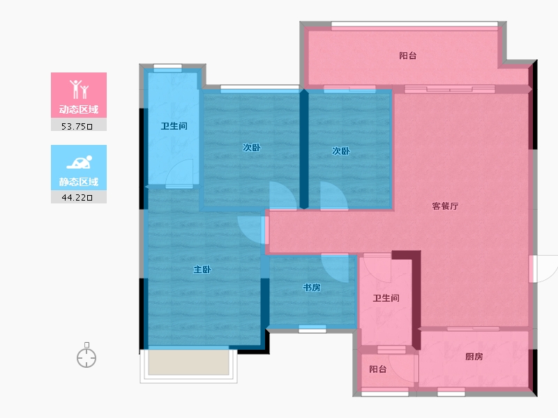 广西壮族自治区-桂林市-真龙华府-87.75-户型库-动静分区