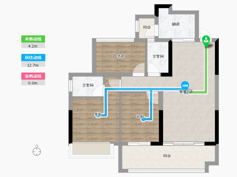 广西壮族自治区-桂林市-真龙华府-72.76-户型库-动静线