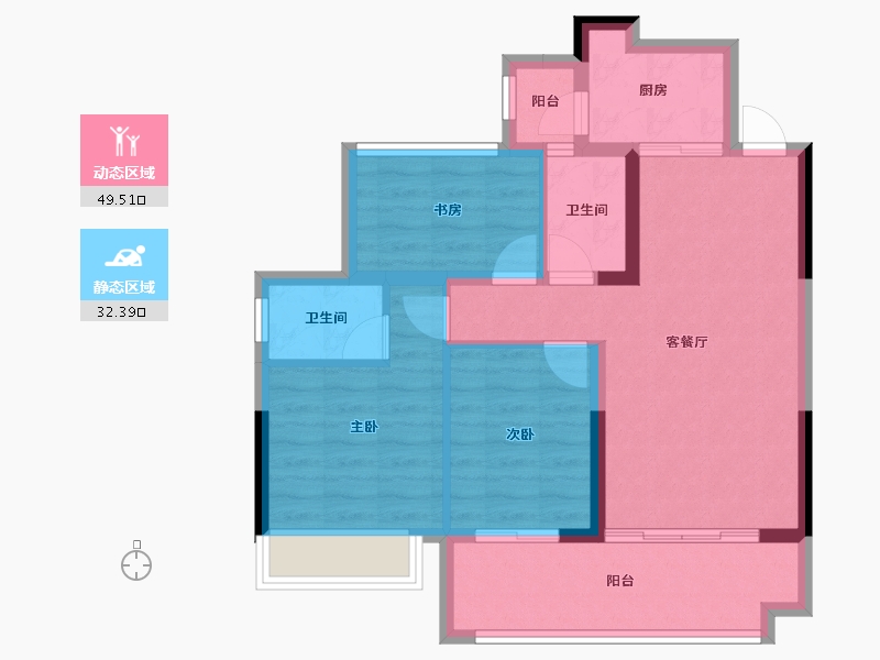 广西壮族自治区-桂林市-真龙华府-72.76-户型库-动静分区