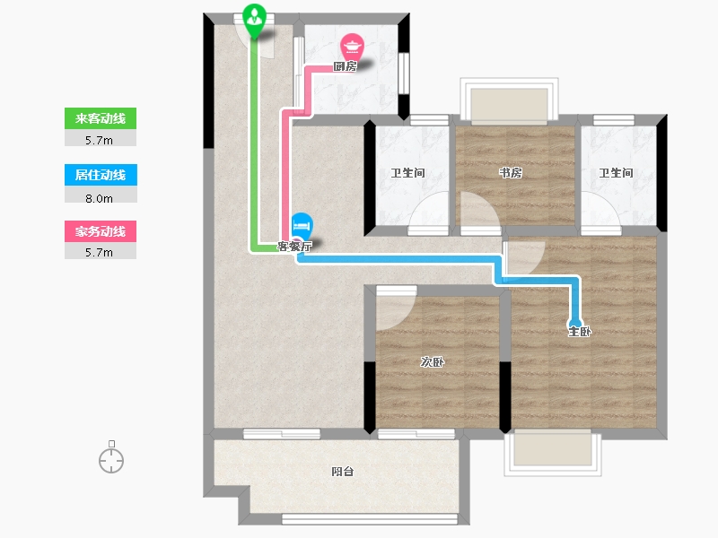 湖北省-孝感市-金港世纪城-84.81-户型库-动静线