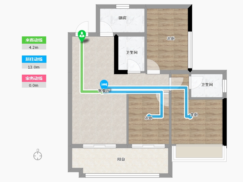 广西壮族自治区-桂林市-真龙华府-71.07-户型库-动静线