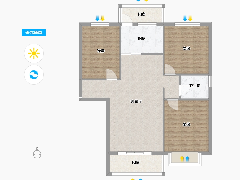 甘肃省-陇南市-兆庆家园-89.20-户型库-采光通风