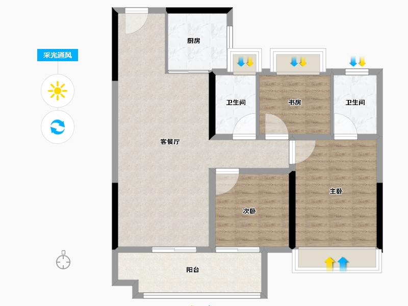 湖北省-孝感市-金港世纪城-92.01-户型库-采光通风