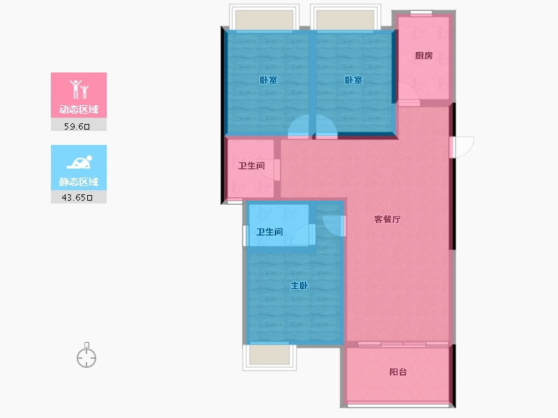 湖北省-孝感市-光明钰府-91.81-户型库-动静分区