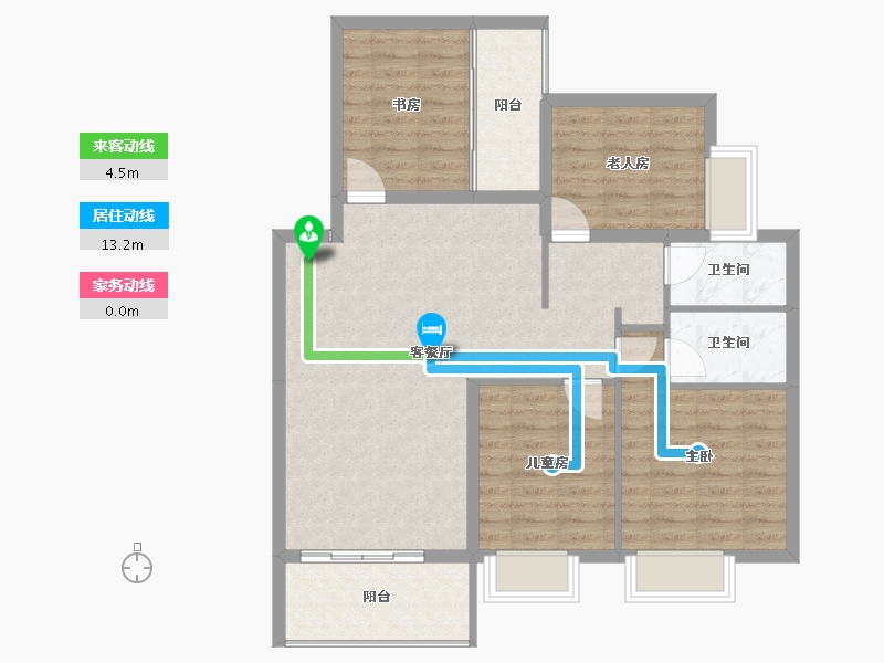 广西壮族自治区-桂林市-东苑国际-95.76-户型库-动静线