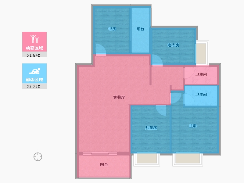 广西壮族自治区-桂林市-东苑国际-95.76-户型库-动静分区