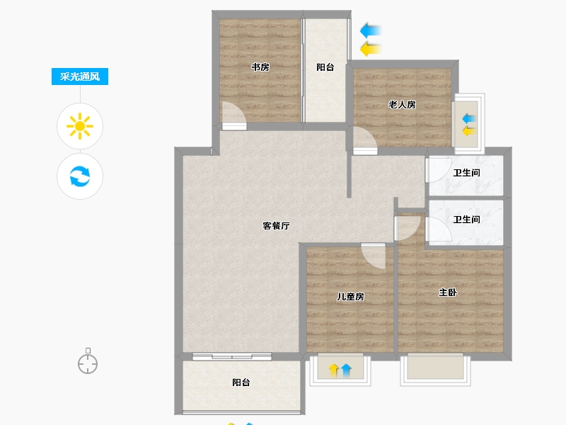 广西壮族自治区-桂林市-东苑国际-95.76-户型库-采光通风