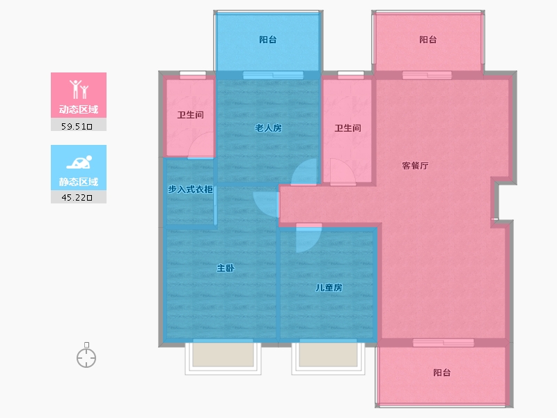 广西壮族自治区-桂林市-东苑国际-95.52-户型库-动静分区