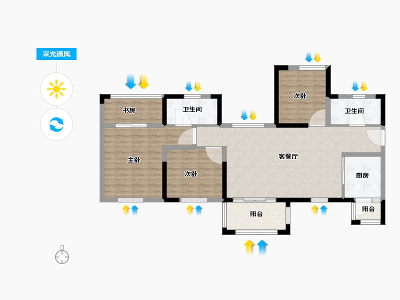 四川省-成都市-城投置地锦绣江城-96.24-户型库-采光通风