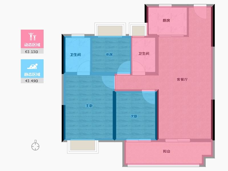 湖北省-孝感市-金港世纪城-96.01-户型库-动静分区