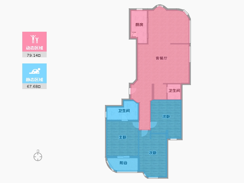 湖南省-长沙市-中航城-134.00-户型库-动静分区