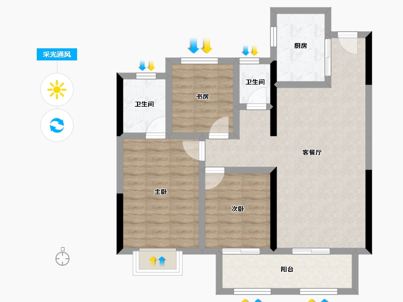 湖北省-孝感市-光明钰府-78.20-户型库-采光通风