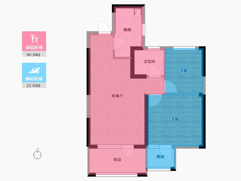 湖北省-鄂州市-花样年花郡-56.00-户型库-动静分区